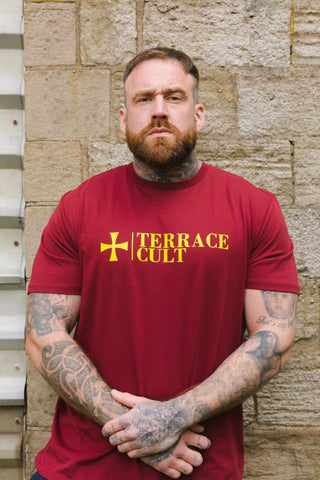 Cult X Logo Tee :: Burgundy - Terrace Cult